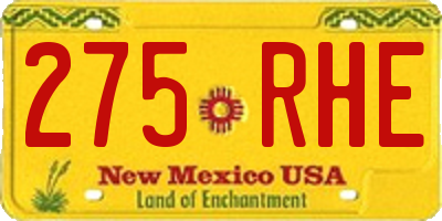 NM license plate 275RHE