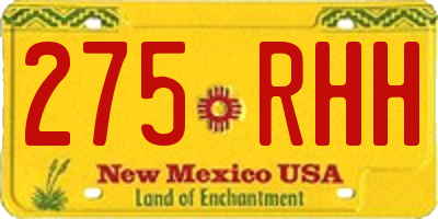 NM license plate 275RHH