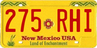 NM license plate 275RHI
