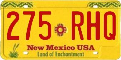 NM license plate 275RHQ