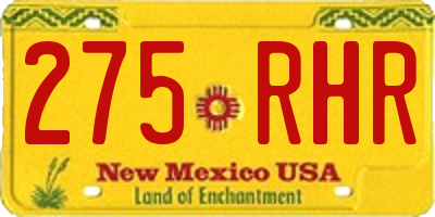 NM license plate 275RHR