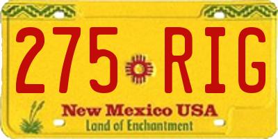 NM license plate 275RIG