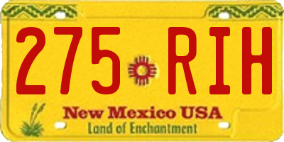 NM license plate 275RIH