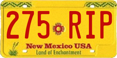 NM license plate 275RIP