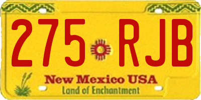 NM license plate 275RJB
