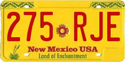 NM license plate 275RJE