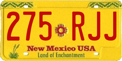 NM license plate 275RJJ