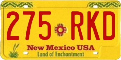 NM license plate 275RKD