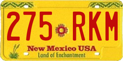 NM license plate 275RKM