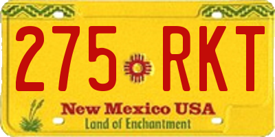 NM license plate 275RKT