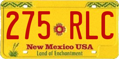NM license plate 275RLC