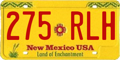 NM license plate 275RLH