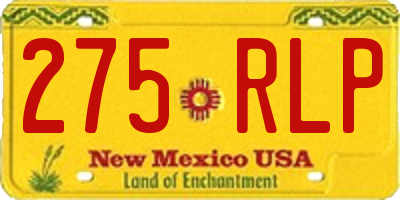 NM license plate 275RLP