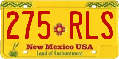 NM license plate 275RLS