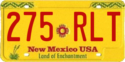 NM license plate 275RLT
