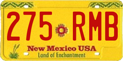 NM license plate 275RMB