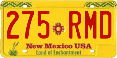 NM license plate 275RMD