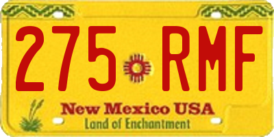 NM license plate 275RMF