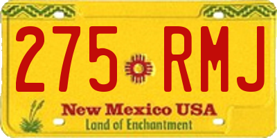 NM license plate 275RMJ