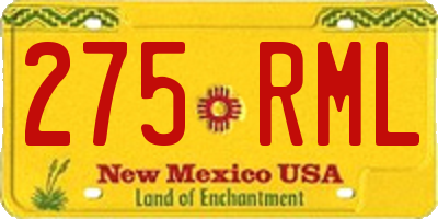 NM license plate 275RML