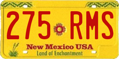 NM license plate 275RMS
