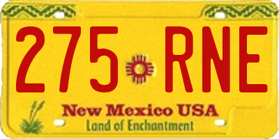 NM license plate 275RNE
