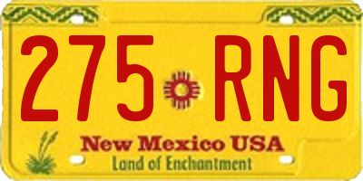 NM license plate 275RNG