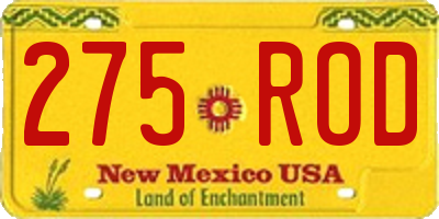 NM license plate 275ROD