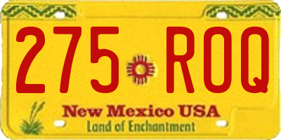 NM license plate 275ROQ