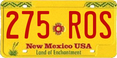 NM license plate 275ROS