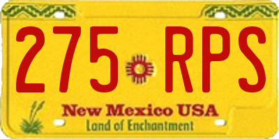 NM license plate 275RPS