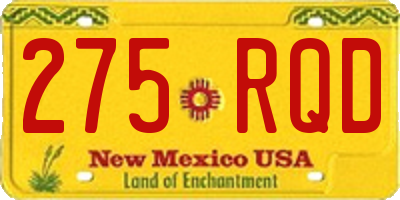 NM license plate 275RQD