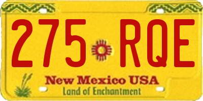 NM license plate 275RQE