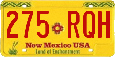 NM license plate 275RQH