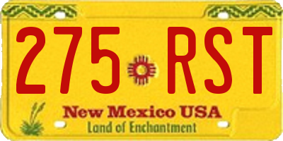 NM license plate 275RST