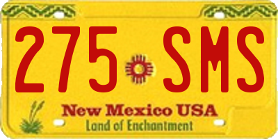 NM license plate 275SMS