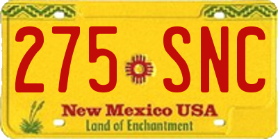NM license plate 275SNC