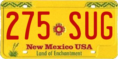 NM license plate 275SUG