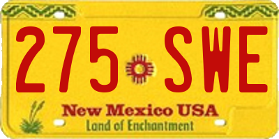 NM license plate 275SWE