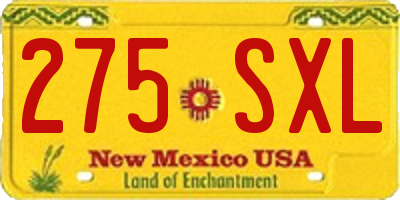 NM license plate 275SXL