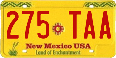 NM license plate 275TAA