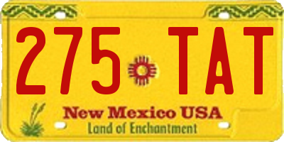 NM license plate 275TAT