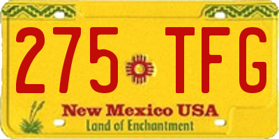 NM license plate 275TFG