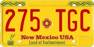 NM license plate 275TGC