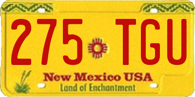 NM license plate 275TGU