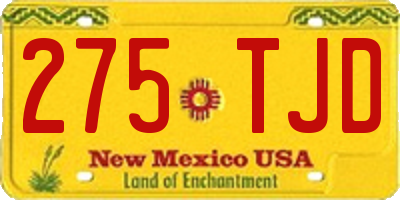 NM license plate 275TJD