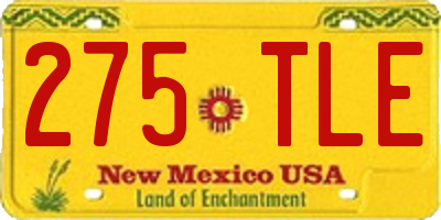 NM license plate 275TLE