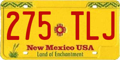 NM license plate 275TLJ