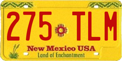 NM license plate 275TLM