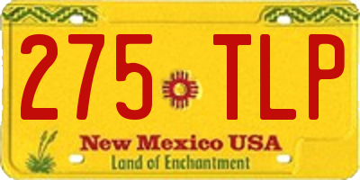 NM license plate 275TLP